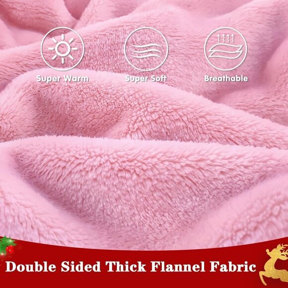 ⭐Sweat Camo Warm Bright Pink Giant Hoodie Thick Flannel Blanket with Sleeve - Picture 4 of 6